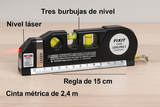 Nivel Laser 3 Burbujas Cinta Métrica